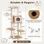 COSTWAY Mueble Rascador para Gatos, 148 cm &Aacute;rbol Rascador para Gatos con Postes Rascadores de Sisal, Condominio, Percha, Cesta, Juguete, Cojines Lavables, Gran Torre de Madera Multinivel para Gatitos, , large indicador imagen numero 5
