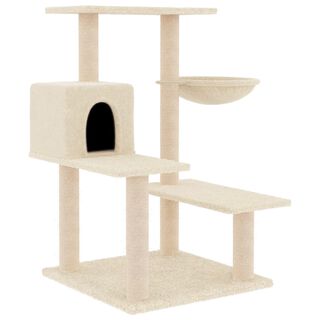 VidaXL Rascador con una cueva y plataformas crema para gatos
