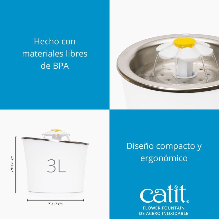 Catit Flower Fountain de Acero Inoxidable, , large Imagen numero 3