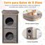 COSTWAY Condominio para Gatos de 3 Pisos, Casa para Gatos con Tabla de Rascar y 2 Entradas, Casa en Forma de Barril para Gatos de Interior, Casa para Gatos de 3 Pisos, 38 x 38 x 77,5 cm, , large indicador imagen numero 4