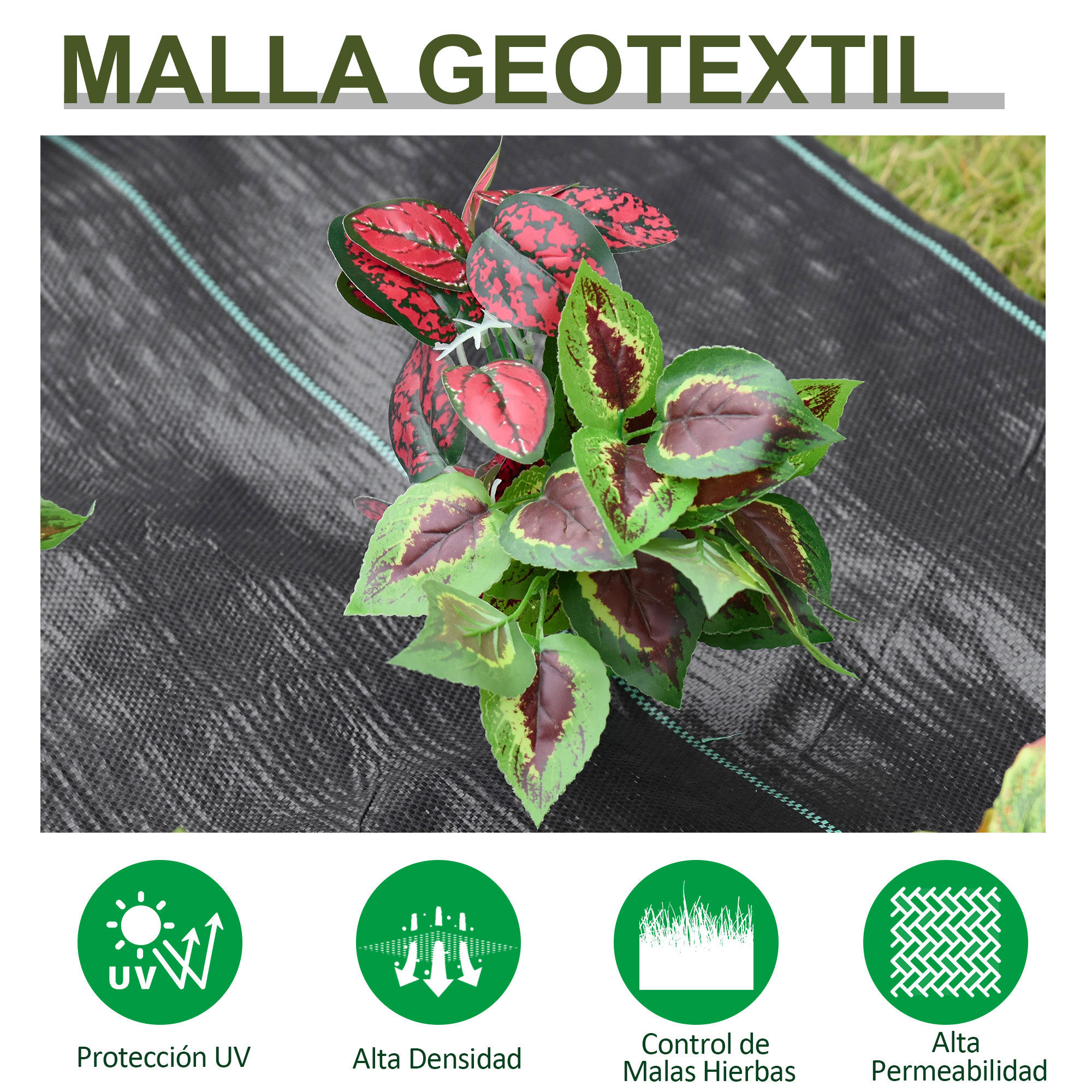 Outsunny Malla Antihierbas Geotextil Antimaleza color Negro thumbnail