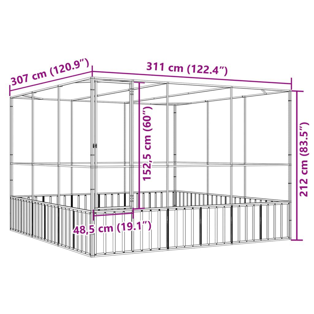 vidaXL Pajarera acero plateado para pájaros thumbnail