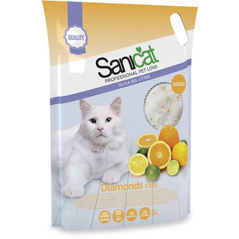 Sanicat Diamonds Citric arena de sílice para gatos image number null