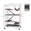 PawHut Jaula para Animales Pequeños de 4 Niveles Jaula para Roedores con Ruedas Rampas Hamaca Colgante y Bandeja Extraíble Recinto para Conejos Chinchillas Hurones 80x52x128 cm Blanco, , large indicador imagen numero 3