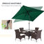 Outsunny Sombrilla de Aluminio 200x300x240 cm Parasol Rectangular de Jardín Inclinable con Manivela y Poste Desmontable para Terraza Piscina Patio Exterior Verde, , large indicador imagen numero 4