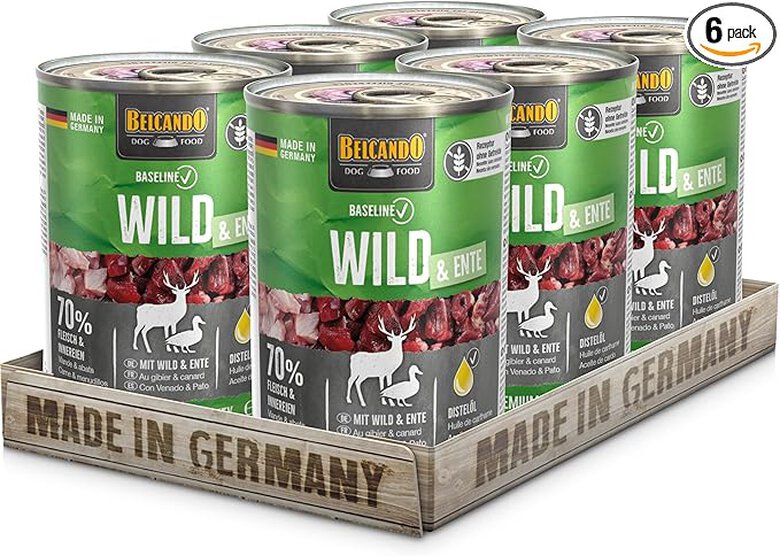 BELCANDO Baseline - Comida húmeda premium para perros de alta calidad (paquete de 6 latas)