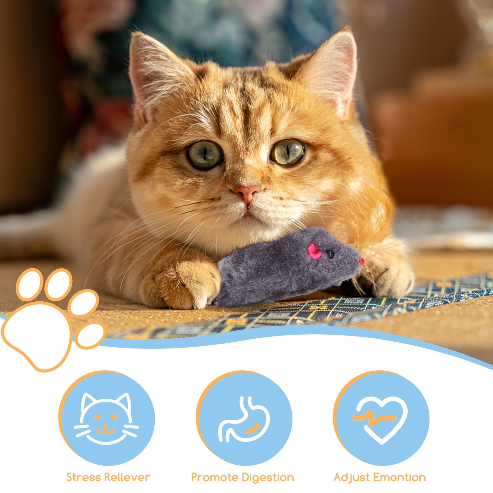 Nobleza-Juguetes para Gatos,Ratones para Gatos,6 Piezas 7,5cm, Que juegan a Masticar Dientes Limpieza Realista Juguete,Gatos Perros Simulaci&oacute;n Juguete de Rat&oacute;n,Colores Variados, , large Imagen numero 3