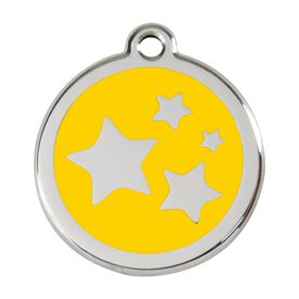 Red Dingo Placa identificativa Acero Inoxidable Esmalte Estrella Amarillo para perros