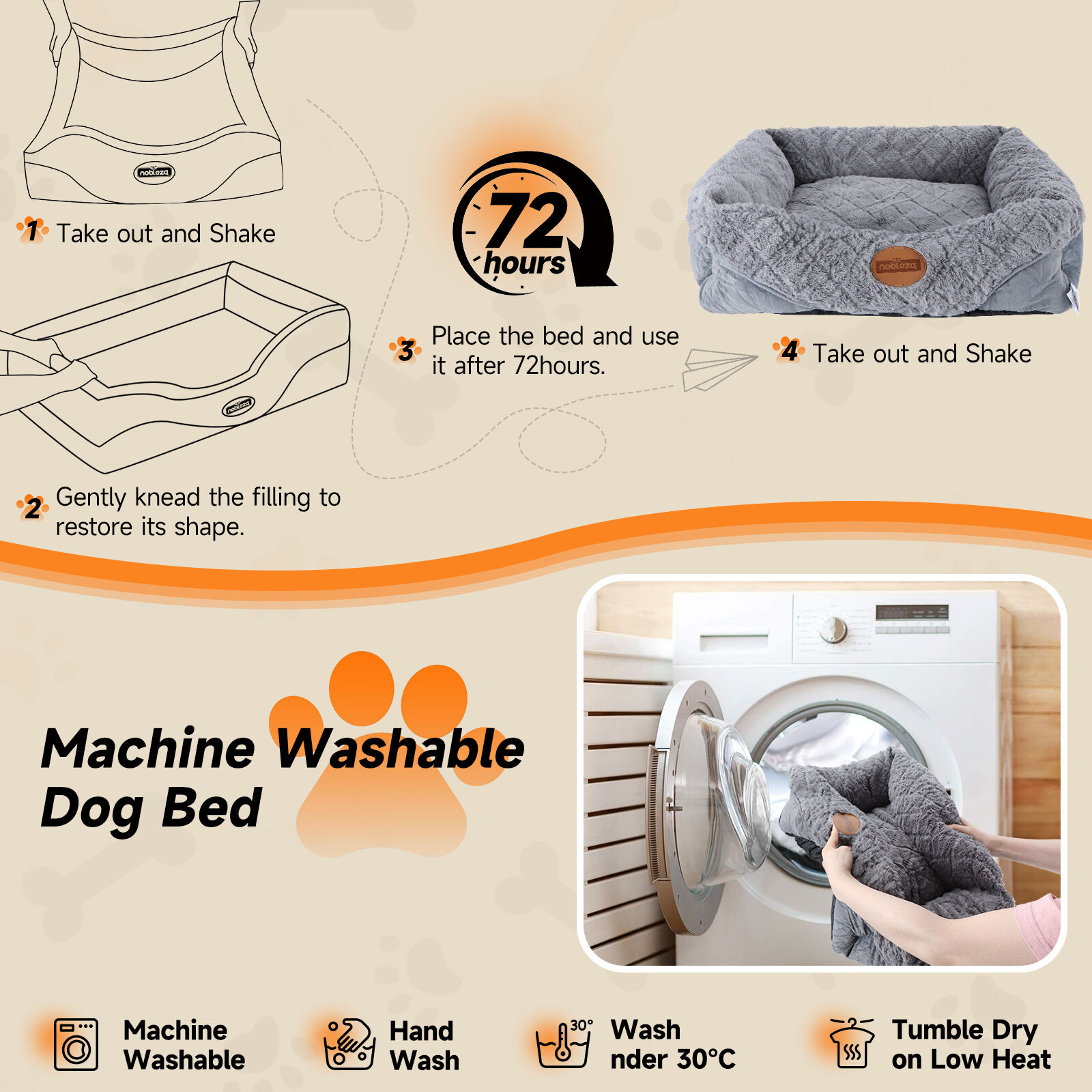 Nobleza Cama lavable para Perros medianos thumbnail