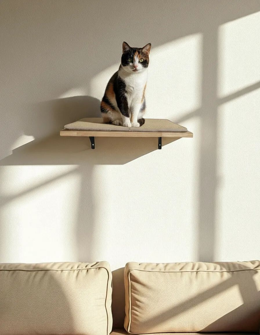 Althea Living - Estanteria para gatos Ancla, madera de caucho y sisal thumbnail