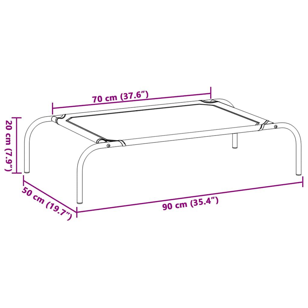 vidaXL Cama elevada para perros negra tela Oxford y acero, , large Imagen numero 10