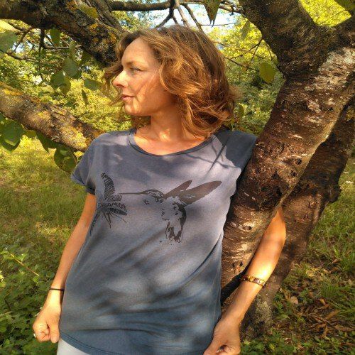 Camiseta colibrí mujer color Verde thumbnail