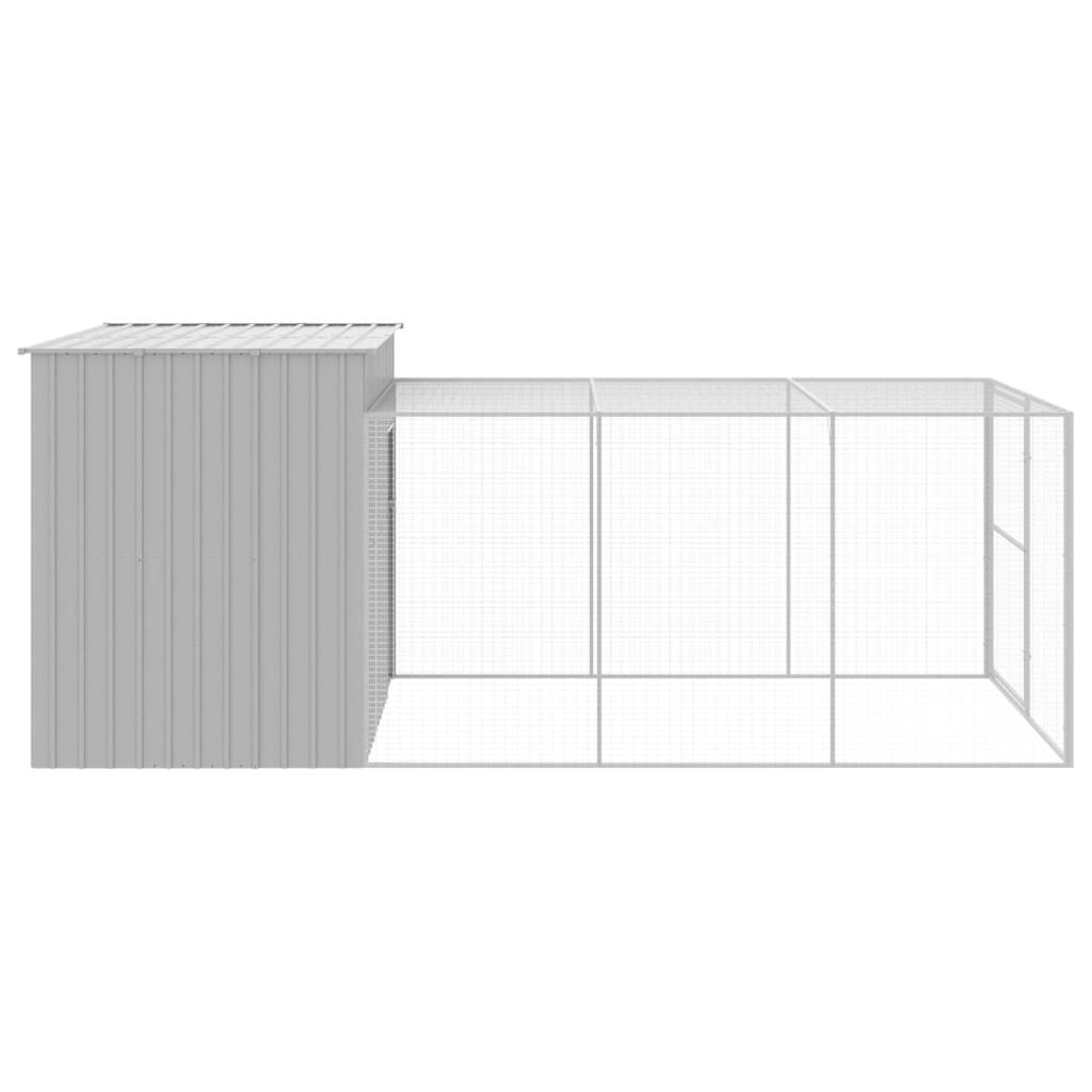 vidaXL Caseta perros corral acero galvanizado gris claro 214x865x181cm, , large Imagen numero 7