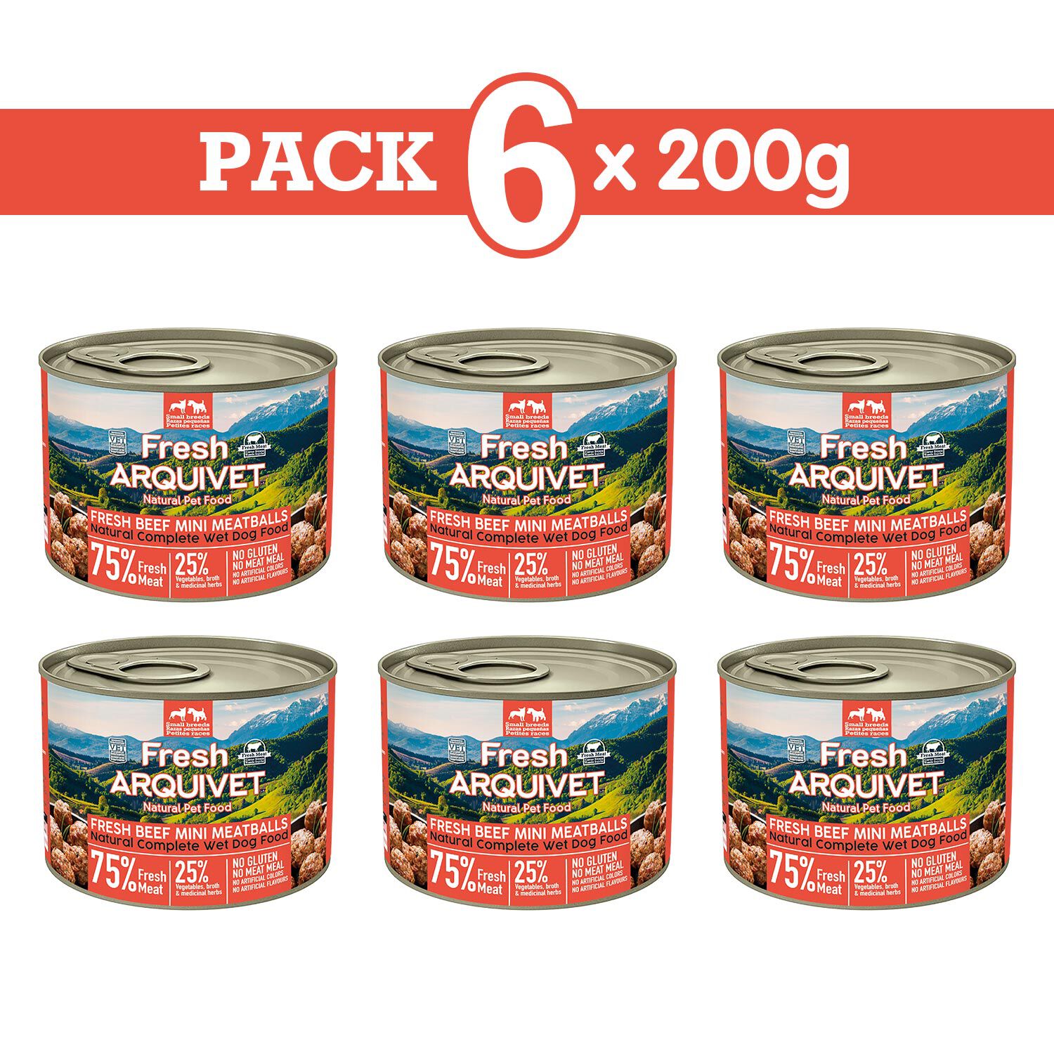 PACK 6 unidades Arquivet&nbsp; Fresh MINI Beef Meatballs 200gr, , large Imagen numero 1