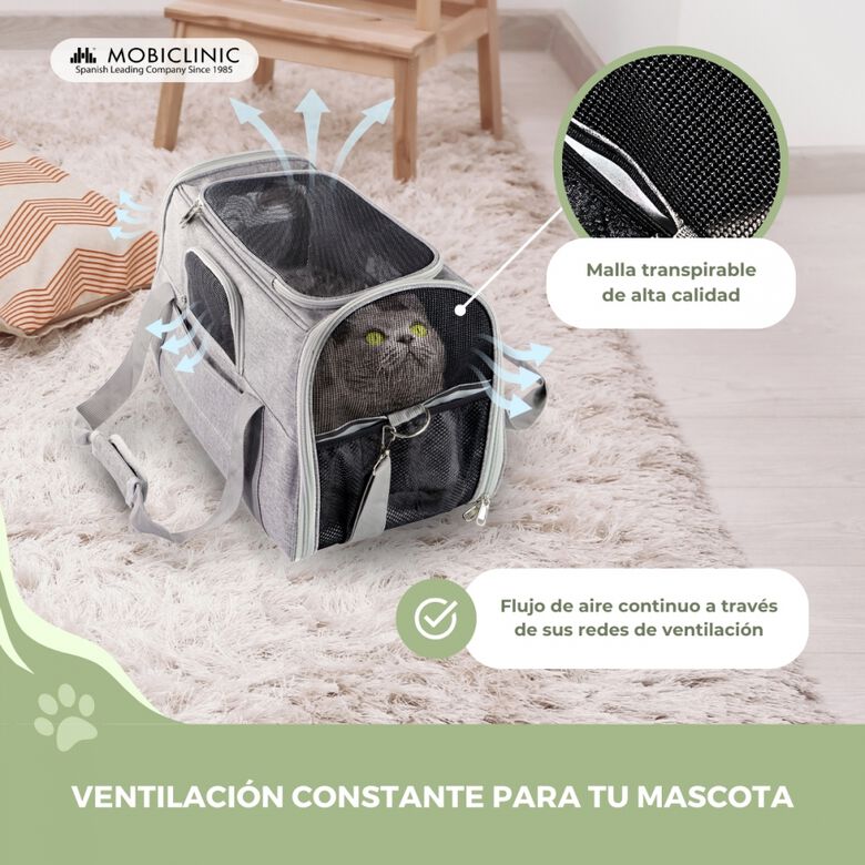 Mobiclinic Bolsa Transportín Bronco Mochila Plegable Ventilación Banda para trolley para mascotas thumbnail