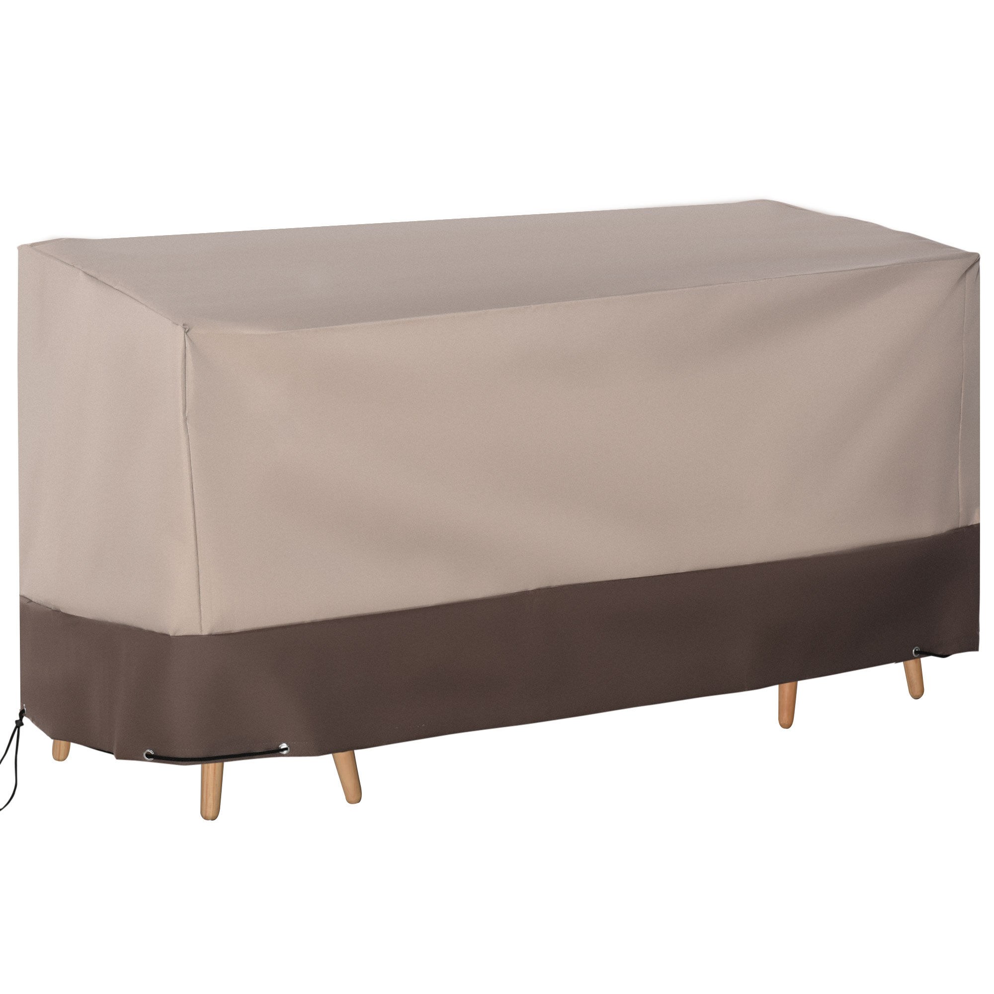 Outsunny Funda para Muebles de Jard&iacute;n 600D Oxford Protecci&oacute; contra el Polvo los Rayos UV Cubierta para Mobiliario Exterior 127x72x76 cm para Mesas Sillas Sof&aacute;s Marr&oacute;n, , large Imagen numero 1