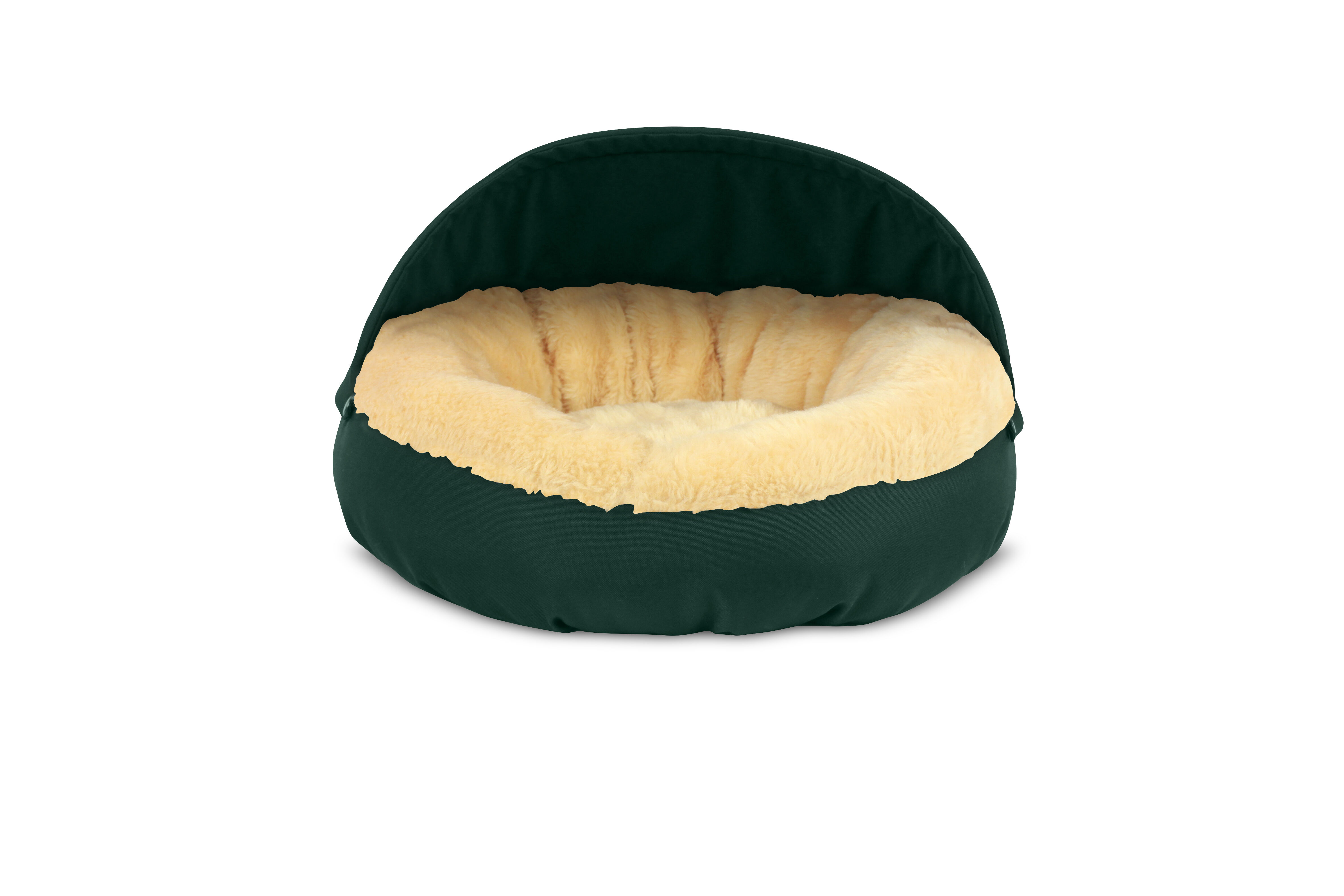 Gauty Cama Redonda para Perros y Gatos  Tela Impermeable y pelo - Verde y beige, , large Imagen numero 1