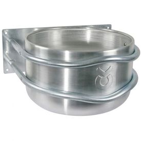 Comedero de metal anclado para mascotas color Plateado