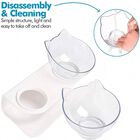 Edipets comedero doble inclinado y elevado transparente para gato, , large image number null