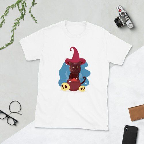 Mascochula camiseta hombre el brujo personalizada con tu mascota blanco thumbnail