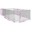 vidaXL Perrera de exterior puerta acero galvanizado plateado 3x2x1 m, , large indicador imagen numero 25