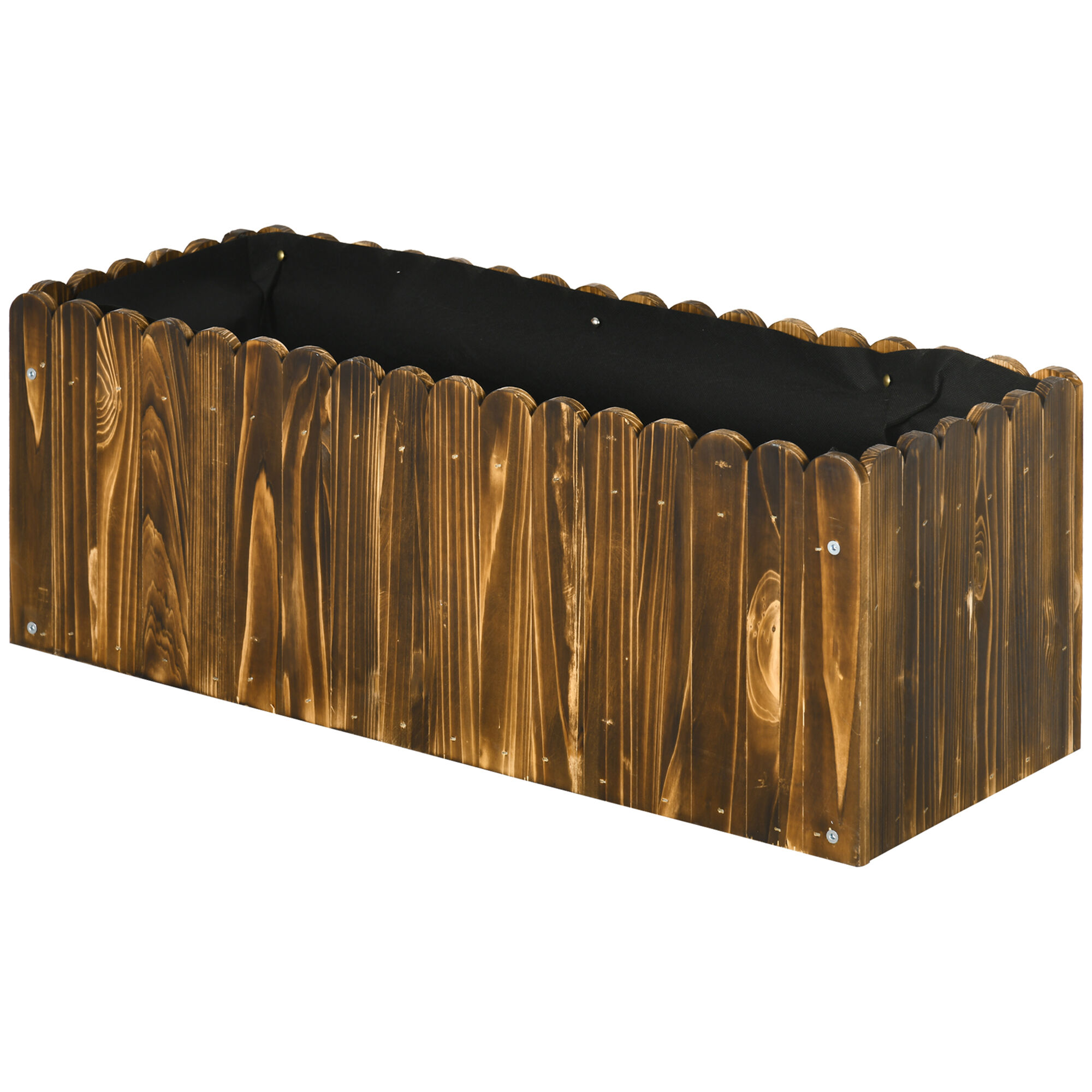 Outsunny Jardinera de Madera Carbonizado, , large Imagen numero 1