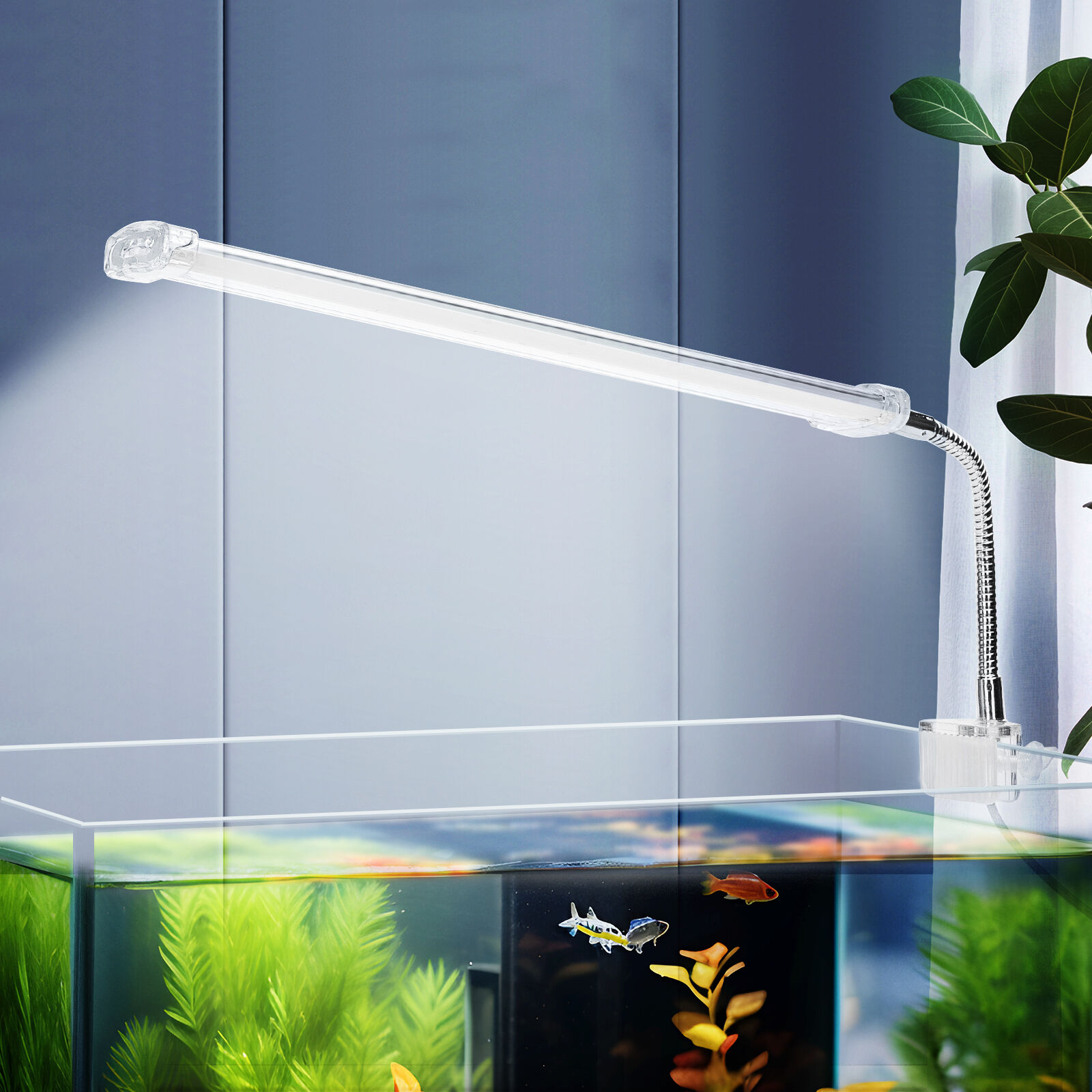 Nobleza - Luz LED Acuario, Impermeable L&aacute;mpara Acuario Delgada, Blanco LED Acuario Plantado con Potente Clip (6W 23CM, Blanco), , large Imagen numero 6