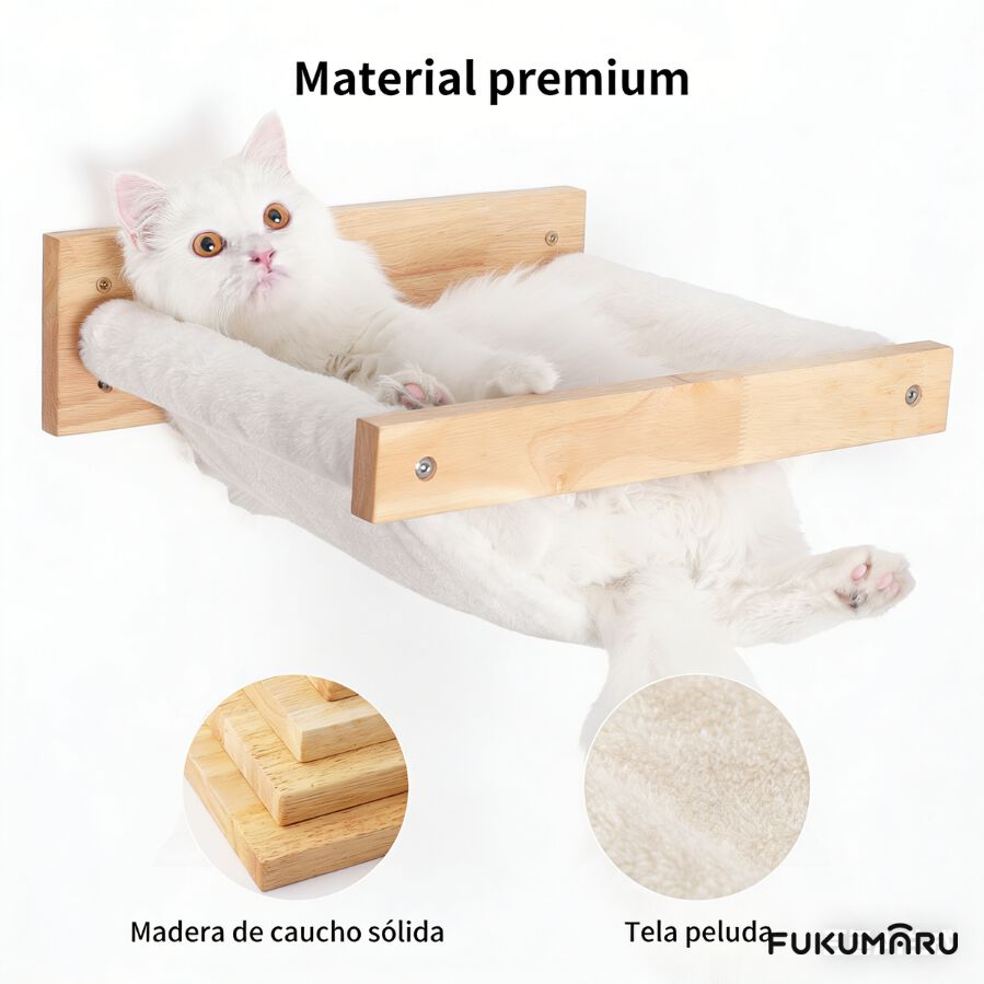 Hamaca de Pared para Gatos FUKUMARU &ndash; Estante Elevado Resistente y Ahorra Espacio, , large Imagen numero 3