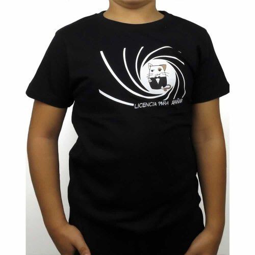 Camiseta niño/a &quot;Licencia para arañar&quot; color Negro thumbnail