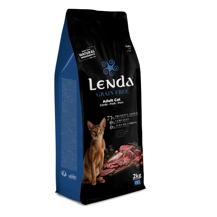2 Kg Lenda Grain Free Cerdo pienso para gatos, , large Imagen numero 1