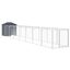 vidaXL Caseta perros con tejado acero galvanizado gris 117x609x123 cm, , large indicador imagen numero 9