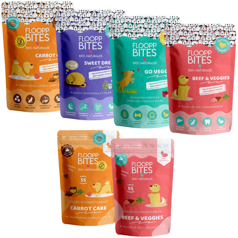 Floopp Bites Snack Natural Perro | Chuches y Premios Masticables y Galletas Crujientes, , large Imagen numero 1