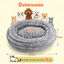 Nobleza Cama Redonda para Gatos y Perros Peque&ntilde;os (55 x 9 cm) - Coj&iacute;n de Franela Jacquard Suave y Mullido, Nido T&eacute;rmico e Antiestr&eacute;s Lavable con Base Antideslizante para Mascotas, Gris, , large indicador imagen numero 2