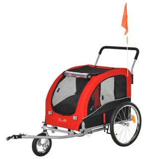 Remolque Pawhut de bicicletas para mascotas color Rojo