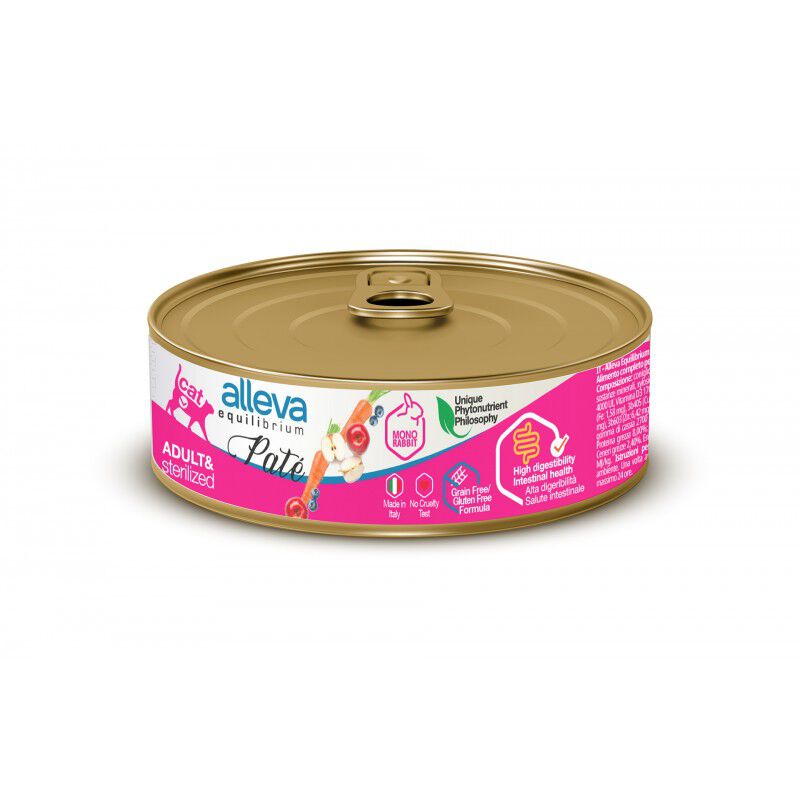 Alleva Equilibrium Pat&eacute; Conejo para Gatos Adultos Y Esterilizados &ndash; Pack 12 &times; 85 g - Alleva Equilibrium, , large Imagen numero 1