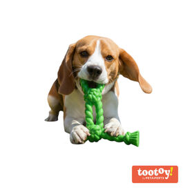 Tootoy! Mordedor Rubber Bold Knot de Goma Verde para perros