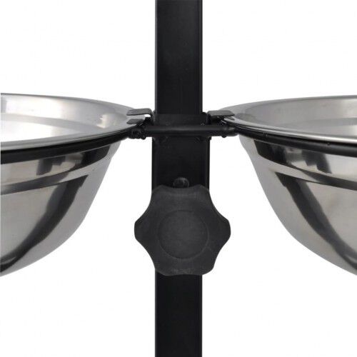 Comedero doble elevado para perros color Plateado thumbnail