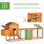 PawHut Gallinero de Madera 297,5x68x118 cm Jaula Grande para 3-6 Gallinas con Techo Asfáltico Corral de Metal Puerta de Pestillo Nido Bandeja Extraíble y Rampa Natural, , large indicador imagen numero 5