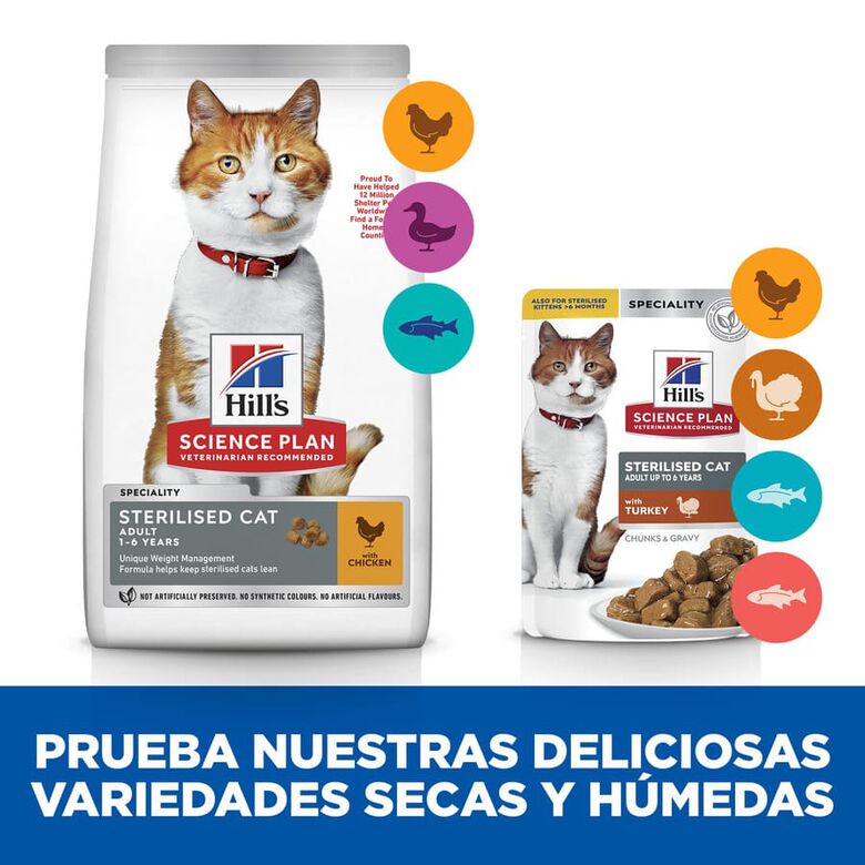 Hill&#039;s Science Plan Sterilised Young Adult Pavo Sobre en Salsa para gatos thumbnail