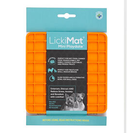 Comedero LickiMat Playdate Classic Naranja para perro.