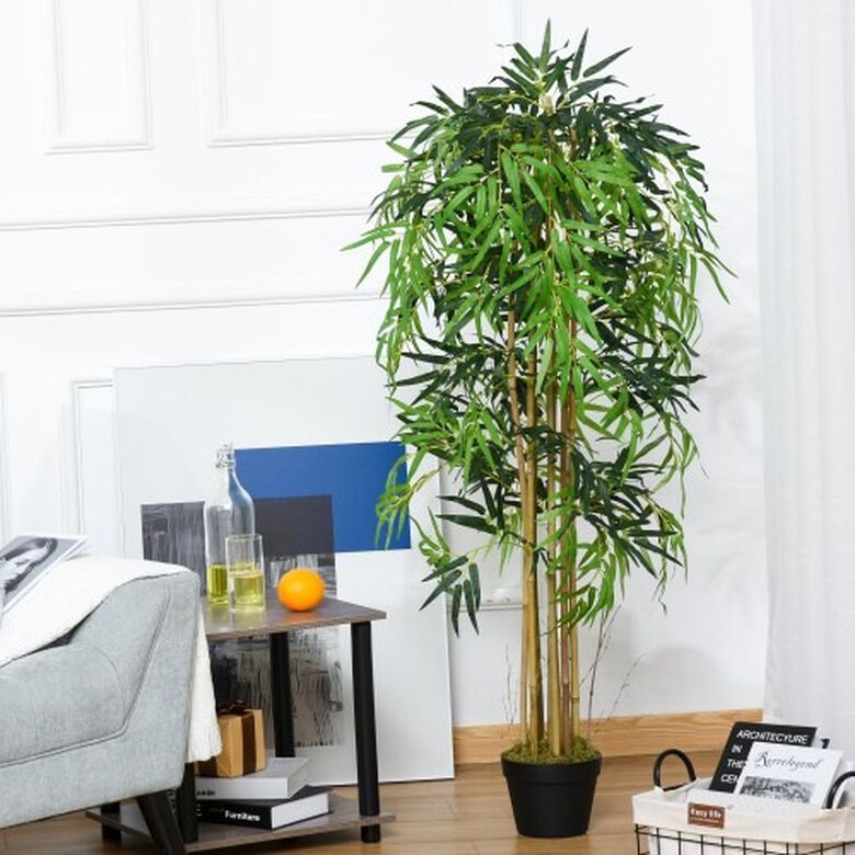 Planta de bambú artificial de decoración color Verde thumbnail