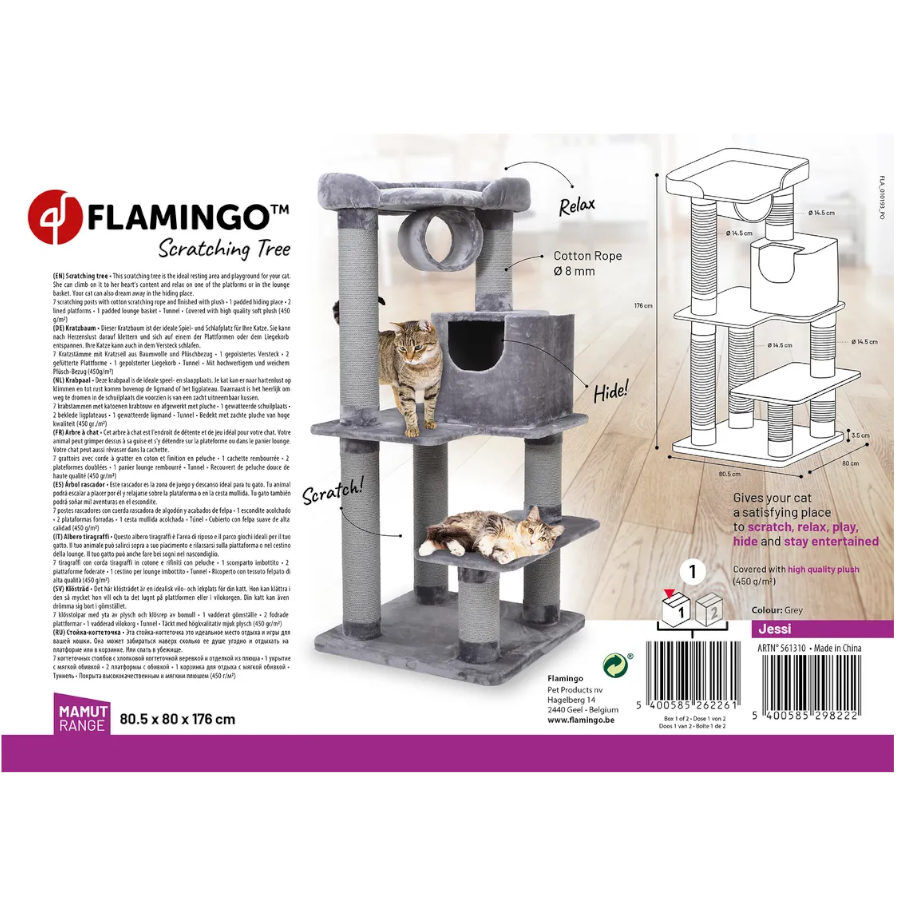 Flamingo Jessi Árbol Rascador Gris para gatos thumbnail