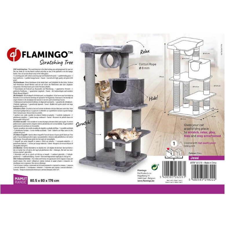 Flamingo Jessi Árbol Rascador Gris para gatos thumbnail