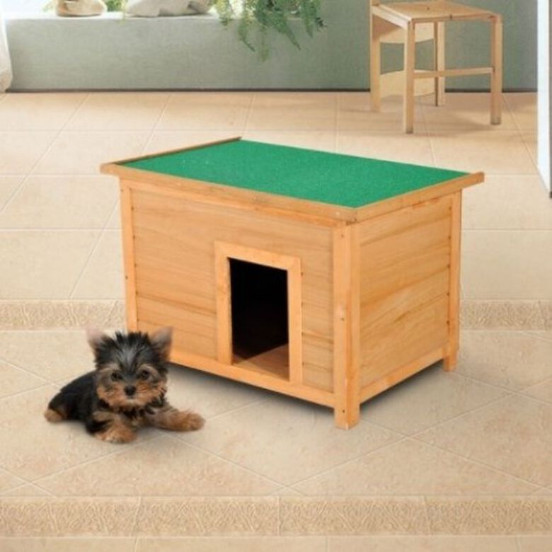 Caseta de madera PawHut para perros color Amarillo thumbnail