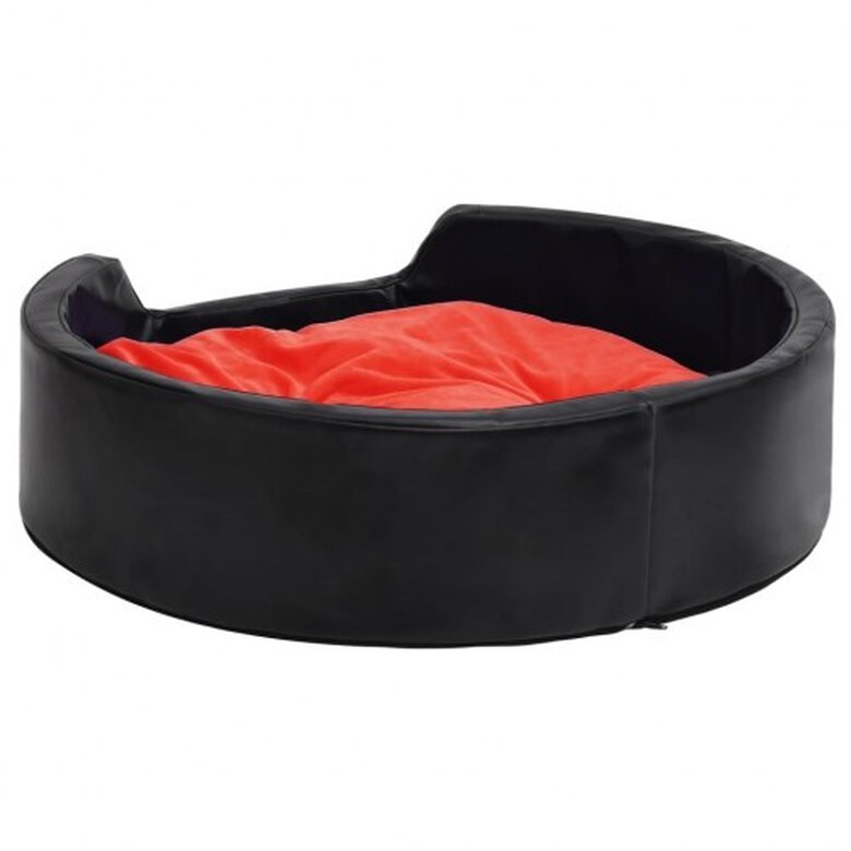 Vidaxl sofá acolchado ovalado con cojín negro y naranja para perros, , large image number null