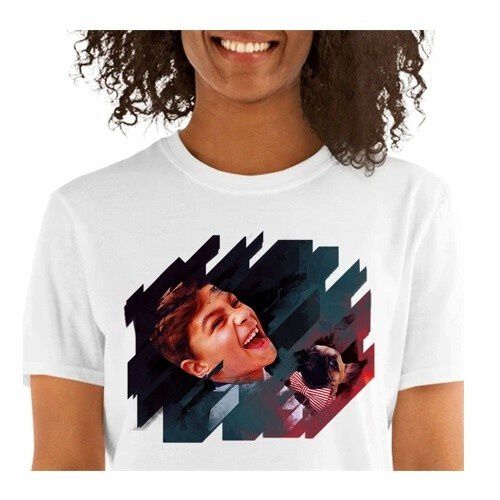 Mascochula camiseta mujer electronic personalizada con tu mascota blanco thumbnail