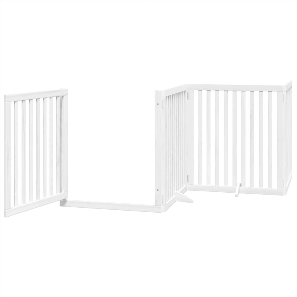 vidaXL Puerta de perros plegable 12 paneles madera &aacute;lamo blanca 600 cm, , large Imagen numero 15