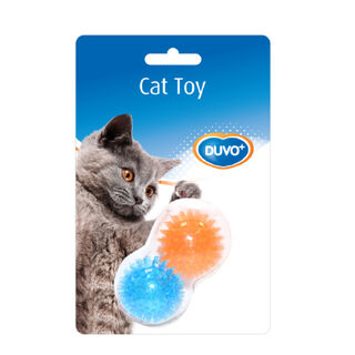 Duvo Pelota con púas goma juguete para gatos- Set 2