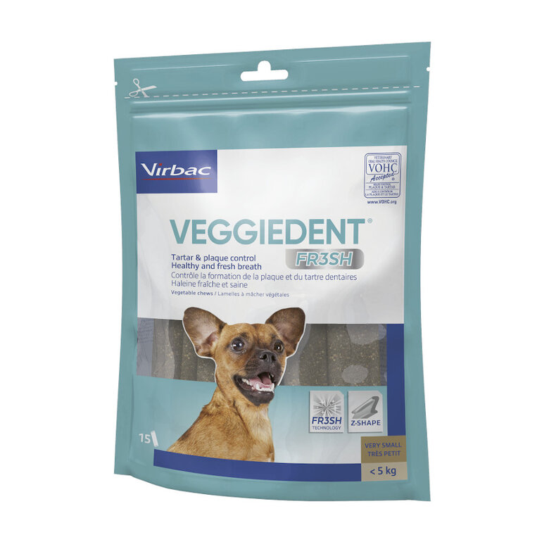 15 barritas Virbac Snacks Dentales VeggieDent Fresh para perros Toy