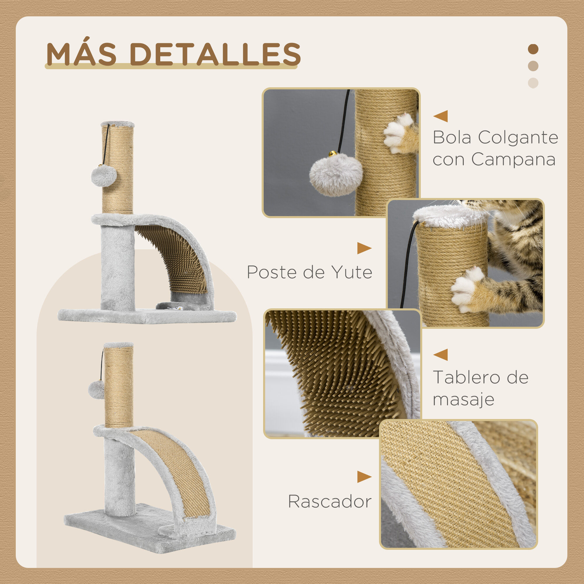 PawHut Rascador Gris para Gatos thumbnail